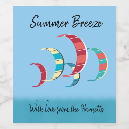 Kitesurfen Weinetikett (Einzelnes Label)