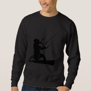 Kitesurfer Action Water Sports Artistic Black Silh Sweatshirt