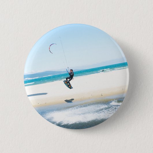Kitesurfer fördert Luft Button (Vorderseite)