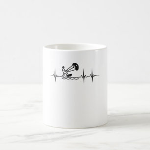 Kitesurfer Heartbeat Kitesurfing Pulse Kiting Kaffeetasse