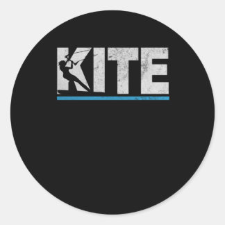 Kitesurfer Kitesurfing Surfing Retro Geschenk Runder Aufkleber