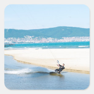 Kitesurfer Quadratischer Aufkleber