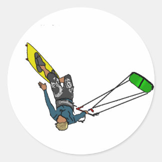Kitesurfer Runder Aufkleber