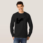 Kitesurfing Action Kite And Surf Silhouette Black T-Shirt (Vorne ganz)