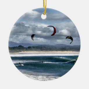 Kitesurfing auf Strand Keramikornament