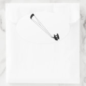 Kitesurfing Cowboy Ovaler Aufkleber (Tasche)