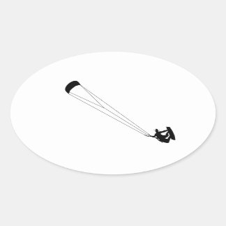 Kitesurfing Cowboy Ovaler Aufkleber
