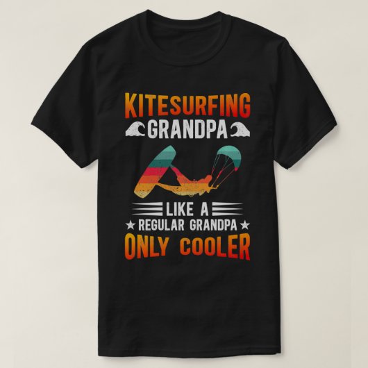 Kitesurfing Grandpa Kiteboard Kitesurf Kiteboarder T-Shirt (Design vorne)