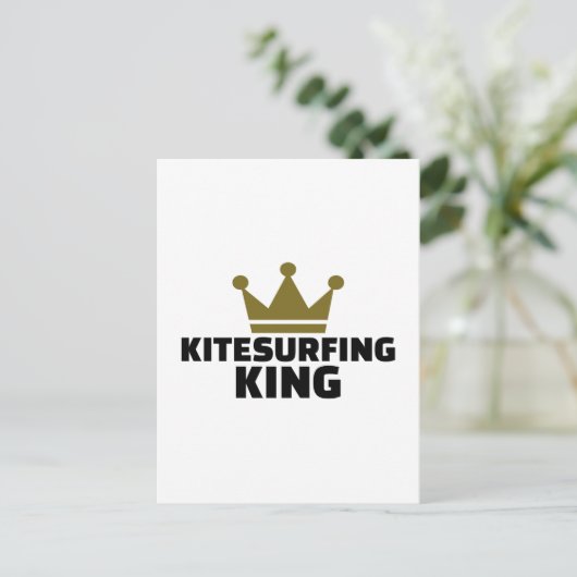 Kitesurfing King Postkarte (Stehend Vorderseite)