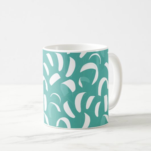 Kitesurfing Kiteboarding Blue White Pattern Kaffeetasse (VorderseiteRechts)