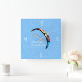 Kitesurfing Quadratische Wanduhr (Zuhause)