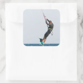Kitesurfing Quadratischer Aufkleber (Tasche)