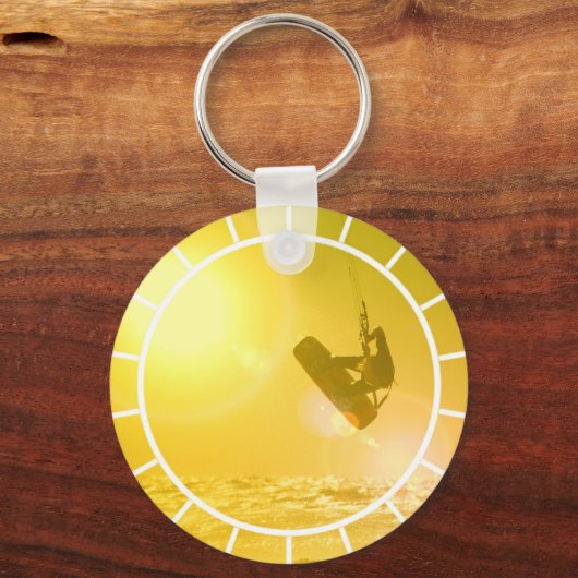 Kitesurfing Silhouette Schlüsselanhänger (Vorderseite)