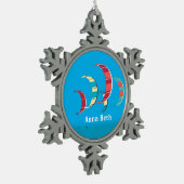 Kitesurfing Snowflake Weihnachtsschmuck mit Zwiebe Schneeflocken Zinn-Ornament (Links)