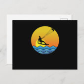 Kitesurfing Sonnenuntergang Postkarte (Vorne/Hinten)