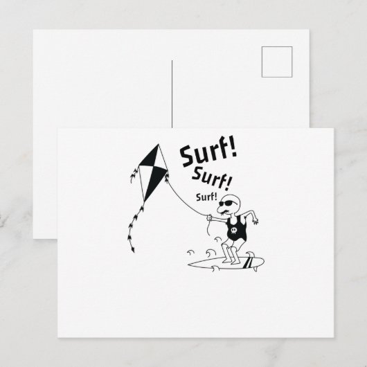 Kitesurfing Surfen im Wind Postkarte (Vorne/Hinten)