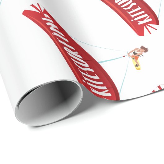 Kitesurfing Typ Geschenkpapier (Rolleneckpunkt)