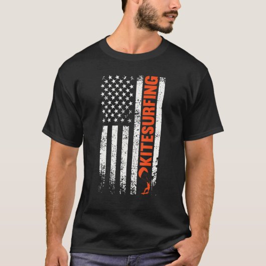 Kitesurfing us flag kiteboard essential kite sport T-Shirt (Vorderseite)