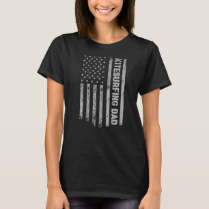 Kitesurfing Vater America Us Flag Patriot Vintag T-Shirt