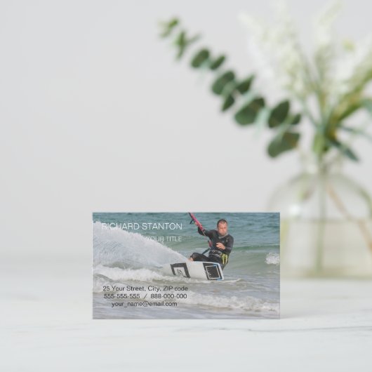 Kitesurfing Visitenkarte (Stehend Vorderseite)