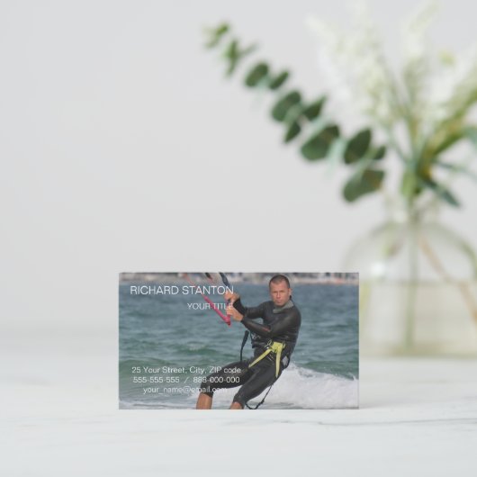 Kitesurfing Visitenkarte (Stehend Vorderseite)