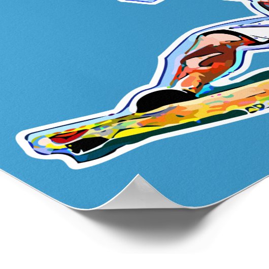 Kitesurfsportler Poster (Ecke)