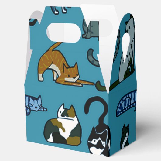 Kitner Corner Cat Pattern Bevorzugung Box Geschenkschachtel (Geöffnet)