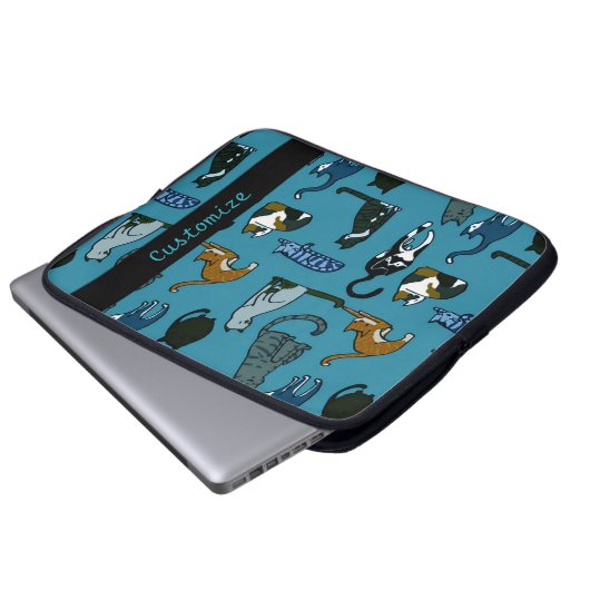 Kitner Corner Cat Pattern Laptop-Sieb Laptopschutzhülle (Vorne Knopf)