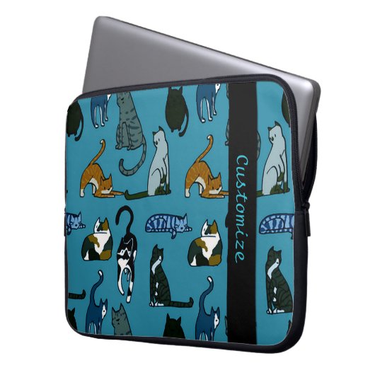 Kitner Corner Cat Pattern Laptop-Sieb Laptopschutzhülle (Vorderseite Links)