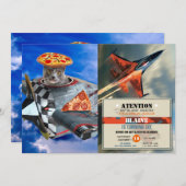 Kitpilot im Flugzeug Einladung (Vorne/Hinten)