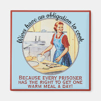 Kitsch 1950er Vintage Hausfrau muss kochen