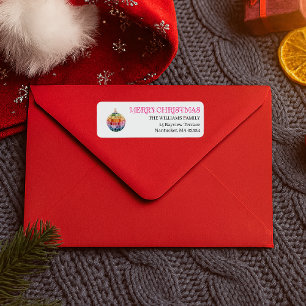 Kitsch Christmas Disco Ball Retro Holiday Label