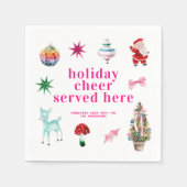 Kitsch Christmas | Holiday Cheer serviert hier Serviette (Vorderseite)