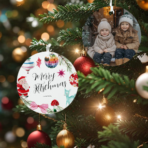 Kitsch Christmas   Retro-Foto Ornament Aus Metall