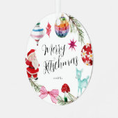 Kitsch Christmas | Retro-Foto Ornament Aus Metall (Vorderseite links)