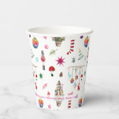 Kitsch Christmas | Retro Holiday Party Monogramm Pappbecher (Rückseite)