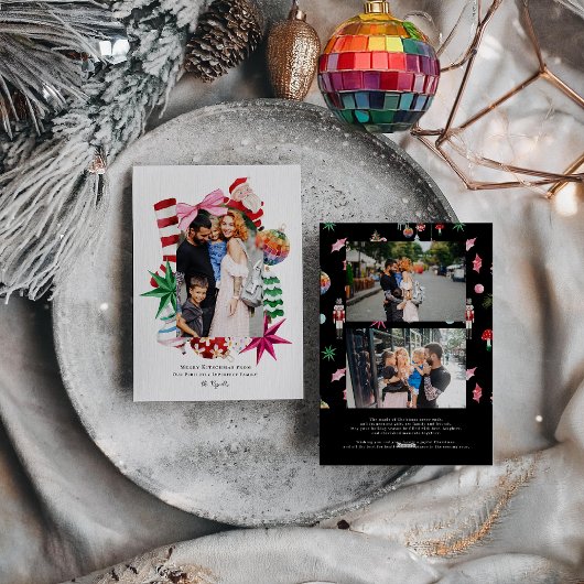 Kitsch Christmas | Retro-Urlaubsrahmen Feiertagskarte