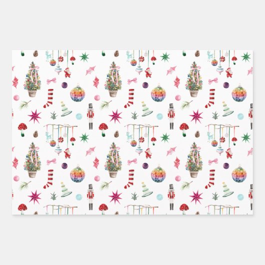 Kitsch Christmas | Retro-Wrapping-Paper-Set Geschenkpapier Set (Vorderseite 2)