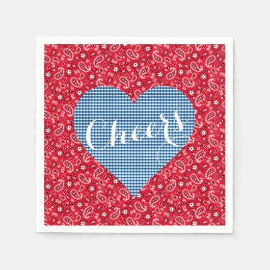 Kitsch Country Wedding Fall In Liebe Dusche Party Serviette (Vorderseite)