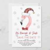 Kitsch Flamingo Christmas Party Save the Date (Vorderseite)