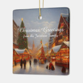 Kitsch German Style Market Weihnachtsgrüße Keramikornament (Links)