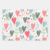 Kitsch Hearts Geschenkwrap Geschenkpapier Set (Vorderseite 3)