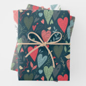 Kitsch Hearts Geschenkwrap Geschenkpapier Set (Beispiel)