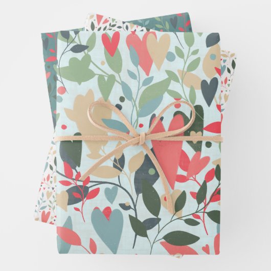 Kitsch Hearts Geschenkwrap Geschenkpapier Set (Beispiel)