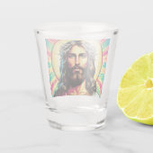 Kitsch Jesus hat eine Brille geschossen! Schnapsglas (Rückseite)