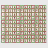 Kitsch-Land-Weihnachtsverpackung mit kariertem Geschenkpapier (Flach)