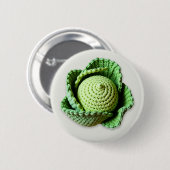 Kitsch Modern Green Granny Garden Crochet Cabbage Button (Vorne & Hinten)