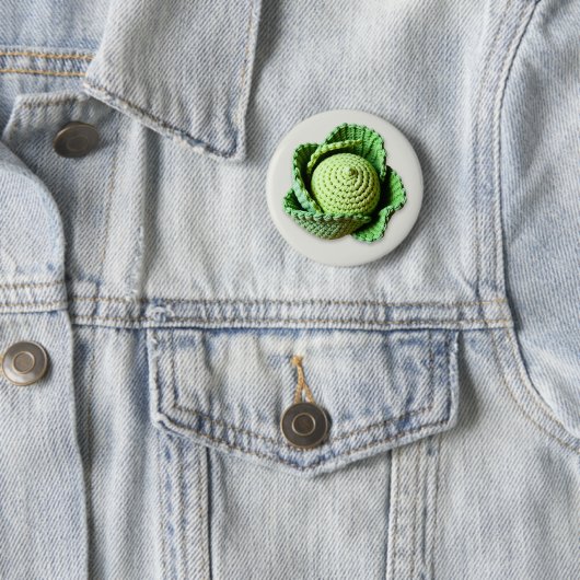 Kitsch Modern Green Granny Garden Crochet Cabbage Button (Beispiel)