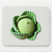 Kitsch Modern Green Granny Garden Crochet Cabbage Mousepad (Vorne)