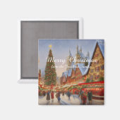 Kitsch Nostalgic German Christmas Market Greetings Magnet (Vorderseite/Rückseite)